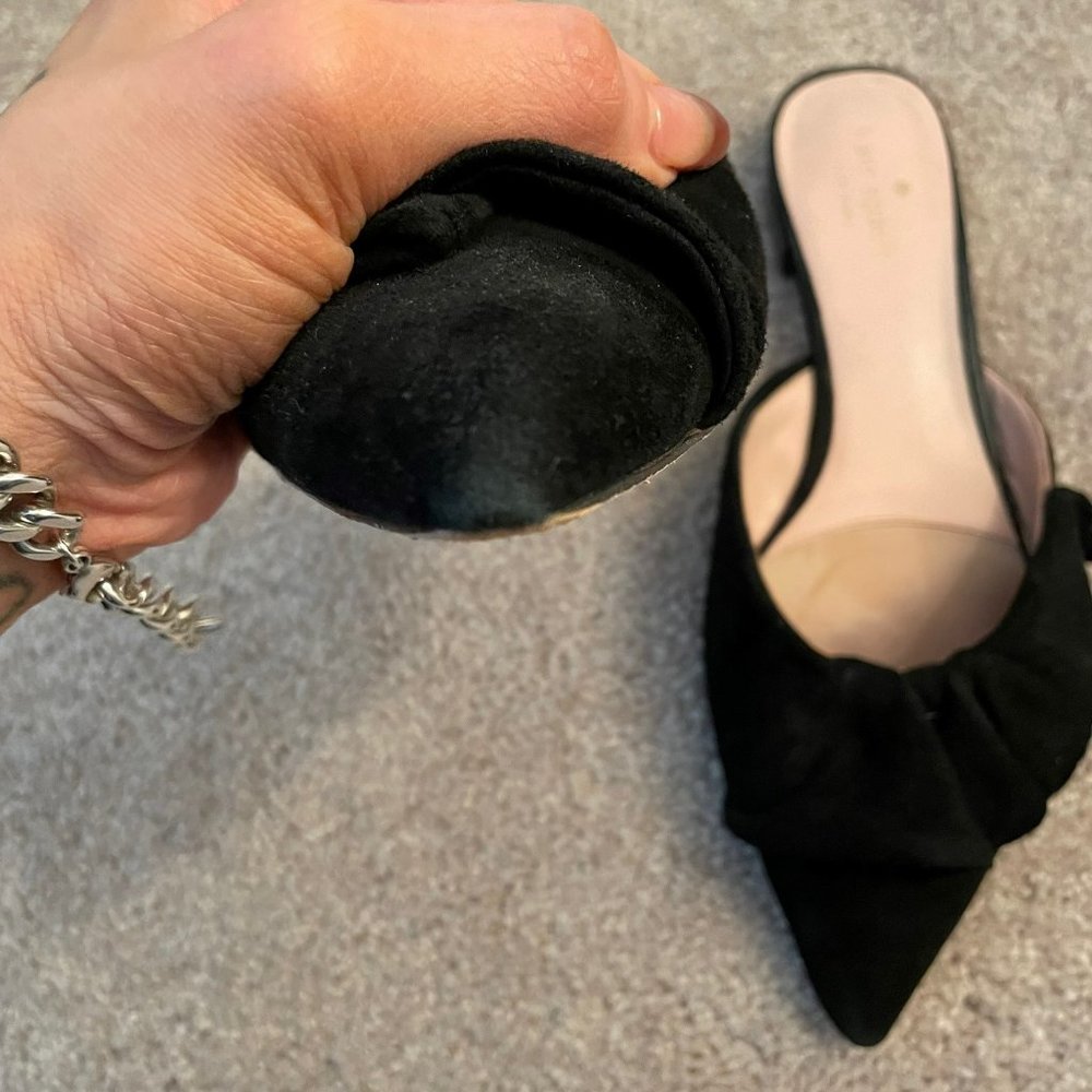Kate Spade Suede Pointed Toe Ruffle Mule Size 9.5 - image 5